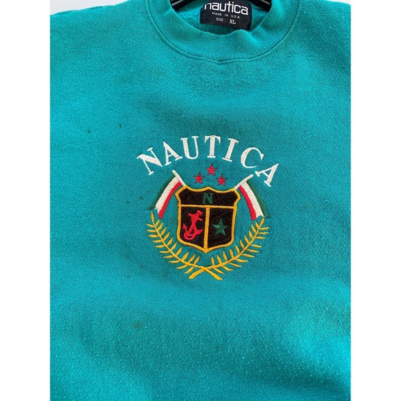 Vintage 90s Nautica Embroidered Pullover Sweatshirt size XL - Picture 3 of 9